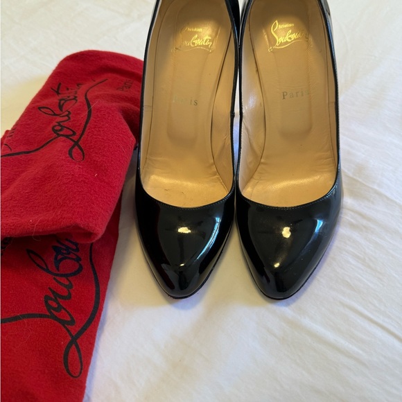 Christian Louboutin Black Ron Ron 100 mm Patent Round Toe 40.5 (9/9.5) - Picture 6 of 10
